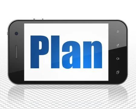 Finance concept: Smartphone with Plan on display Illustrazione stock