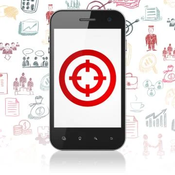 Finance concept: Smartphone with Target on display Stock-Illustration