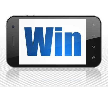 Finance concept: Smartphone with Win on display 스톡 일러스트