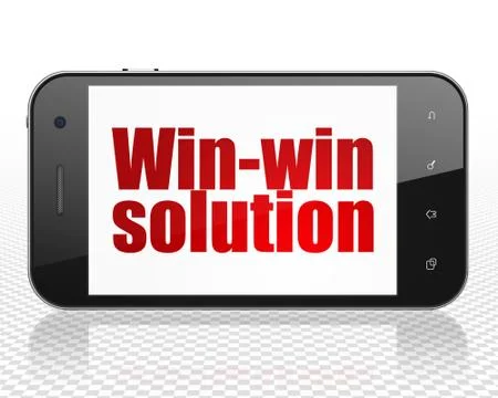 Finance concept: Smartphone with Win-win Solution on display 스톡 일러스트
