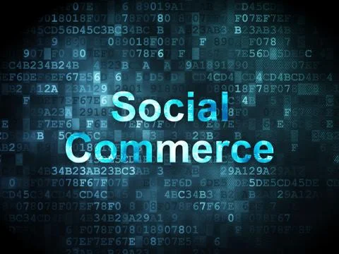 Finance concept: Social Commerce on digital background Stock Illustration