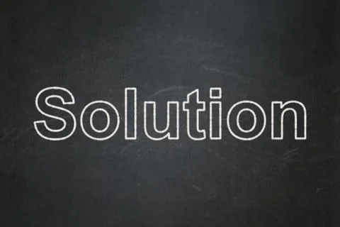 Finance concept: Solution on chalkboard background Illustrazione stock