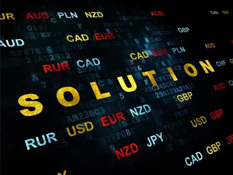 Finance concept: Solution on Digital background Illustrazione stock