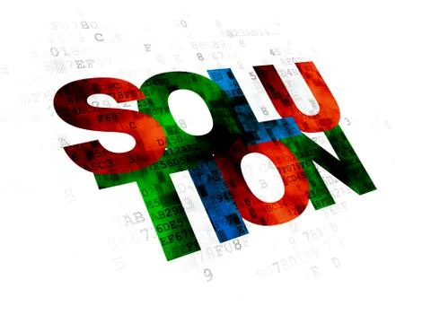 Finance concept: Solution on Digital background Stock Illustration