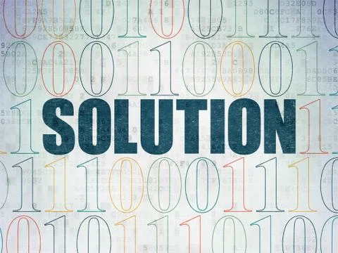 Finance concept: Solution on Digital Data Paper background Stock Illustration