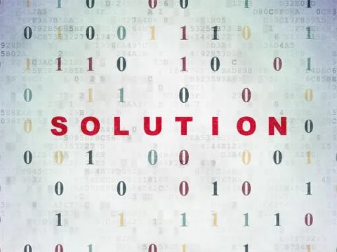 Finance concept: Solution on Digital Data Paper background Illustrazione stock