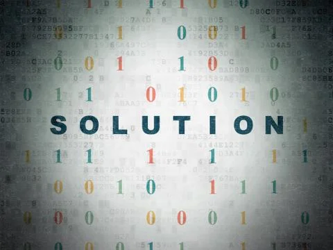Finance concept: Solution on Digital Data Paper background Stock Illustration