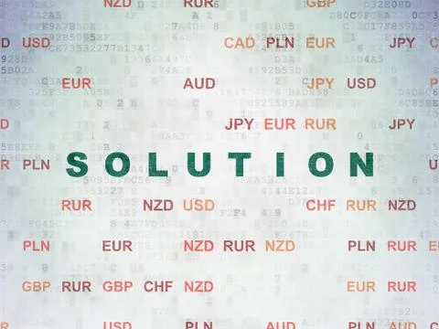Finance concept: Solution on Digital Data Paper background Stock Illustration