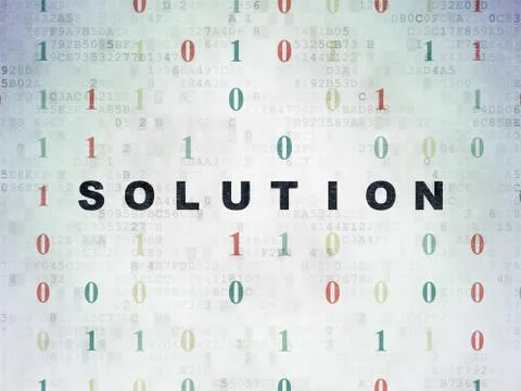 Finance concept: Solution on Digital Data Paper background Stock Illustration