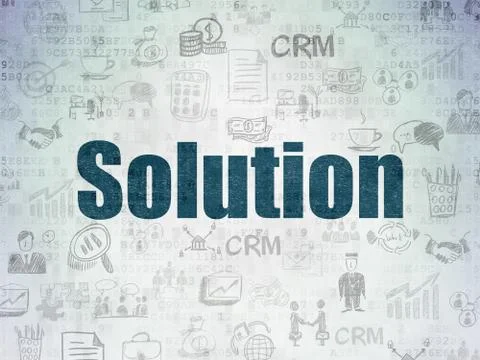 Finance concept: Solution on Digital Data Paper background Stock Illustration