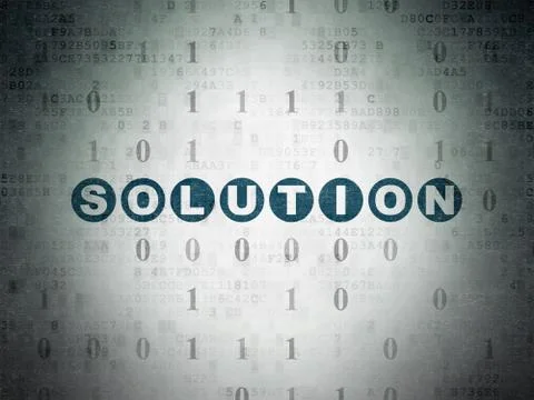 Finance concept: Solution on Digital Data Paper background Stock Illustration