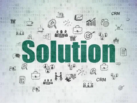 Finance concept: Solution on Digital Data Paper background Stock Illustration