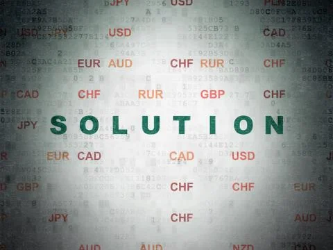 Finance concept: Solution on Digital Data Paper background Stock Illustration