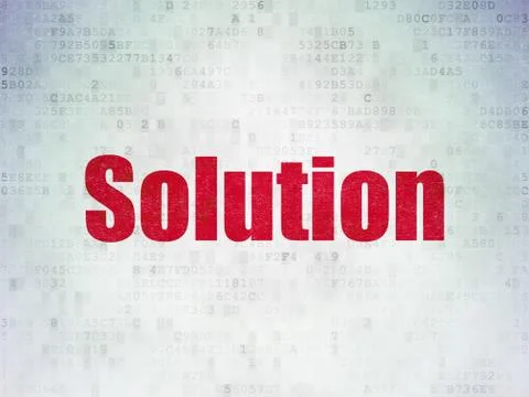 Finance concept: Solution on Digital Data Paper background Stock Illustration