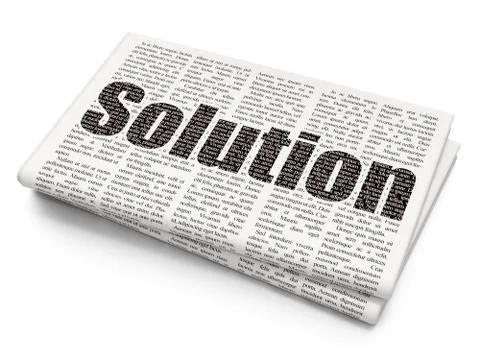 Finance concept: Solution on Newspaper background Illustrazione stock