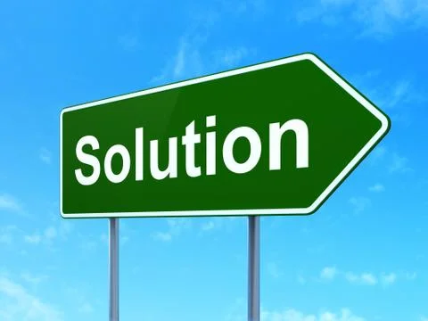 Finance concept: Solution on road sign background Illustrazione stock