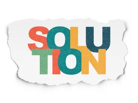 Finance concept: Solution on Torn Paper background Illustrazione stock