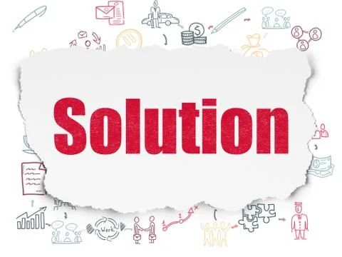 Finance concept: Solution on Torn Paper background イラスト素材