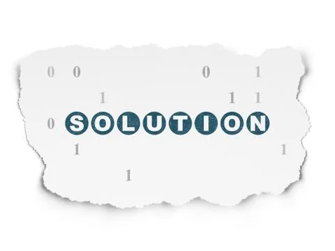Finance concept: Solution on Torn Paper background Stock Illustration