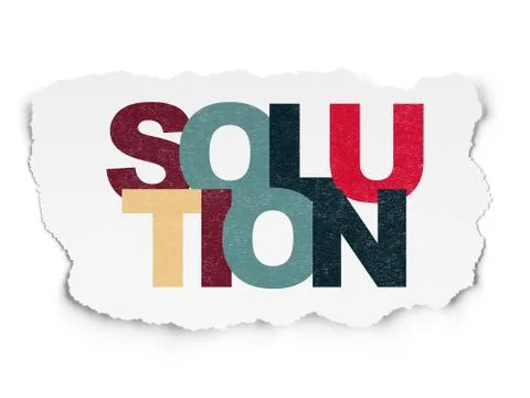 Finance concept: Solution on Torn Paper background Stock Illustration