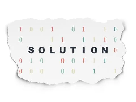 Finance concept: Solution on Torn Paper background Illustrazione stock