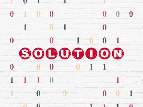 Finance concept: Solution on wall background Illustrazione stock