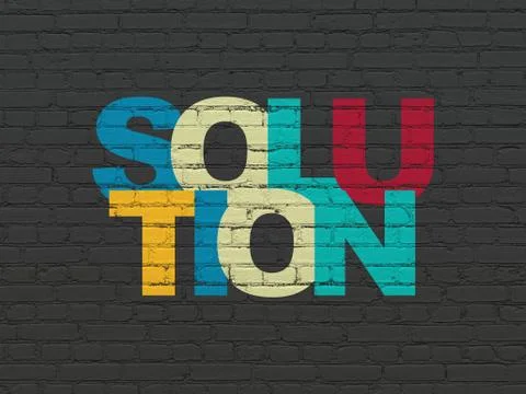 Finance concept: Solution on wall background Stock Illustration