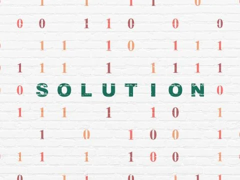 Finance concept: Solution on wall background Illustrazione stock