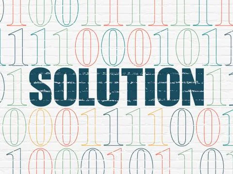 Finance concept: Solution on wall background Illustrazione stock