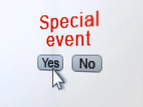Finance concept: Special Event on digital computer screen Illustrazione stock