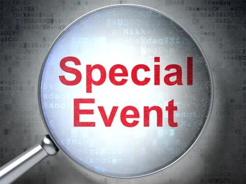 Finance concept: Special Event with optical glass Stock Illustration