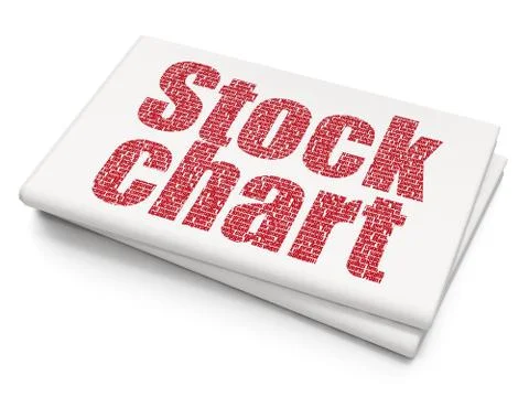 Finance concept: Stock Chart on Blank Newspaper background Illustrazione stock