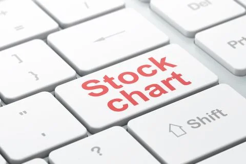 Finance concept: Stock Chart on computer keyboard background Illustrazione stock