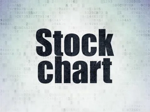 Finance concept: Stock Chart on Digital Data Paper background Stock Illustration