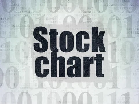 Finance concept: Stock Chart on Digital Data Paper background Stock Illustration