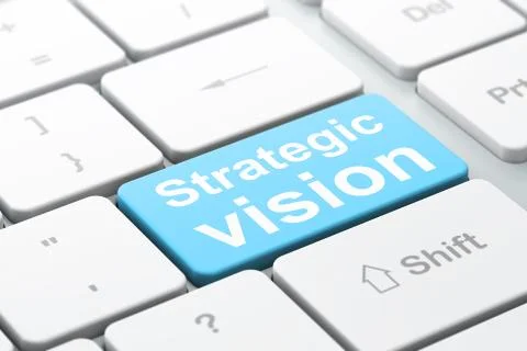 Finance concept: Strategic Vision on computer keyboard background Stock Illustration