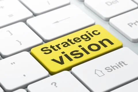 Finance concept: Strategic Vision on computer keyboard background Stock Illustration