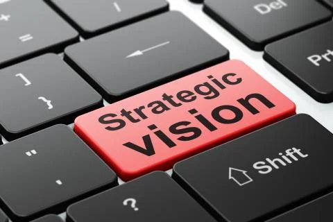 Finance concept: Strategic Vision on computer keyboard background Stock Illustration