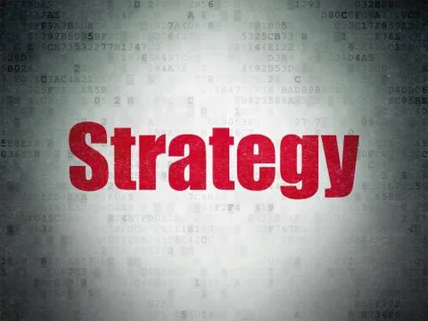 Finance concept: Strategy on Digital Data Paper background Stock Illustration