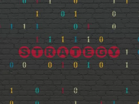 Finance concept: Strategy on wall background 库存插图