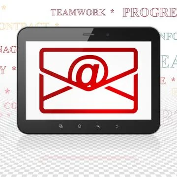 Finance concept: Tablet Computer with Email on display Illustrazione stock