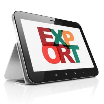 Finance concept: Tablet Computer with Export on  display Stock Illustration