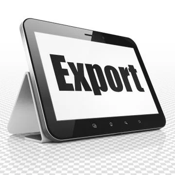 Finance concept: Tablet Computer with Export on display Stock Illustration