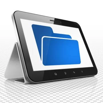 Finance concept: Tablet Computer with Folder on display Stock Illustration
