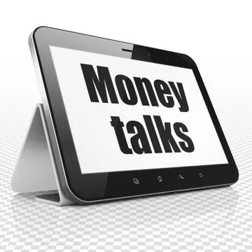 Finance concept: Tablet Computer with Money Talks on display Stock Illustration