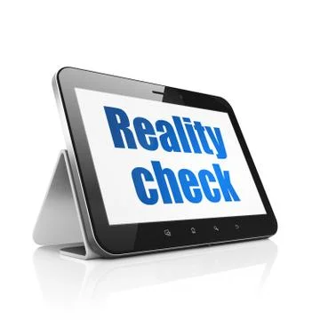 Finance concept: Tablet Computer with Reality Check on display Stock Illustration