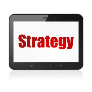 Finance concept: Tablet Computer with Strategy on display Stock Illustration