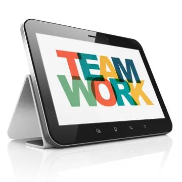 Finance concept: Tablet Computer with Teamwork on  display Stock Illustration