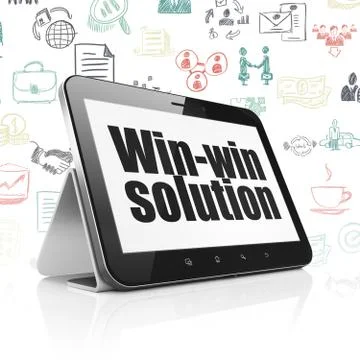 Finance concept: Tablet Computer with Win-win Solution on display Stockillustratie