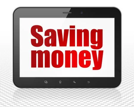 Finance concept: Tablet Pc Computer with Saving Money on display Stock Illustration